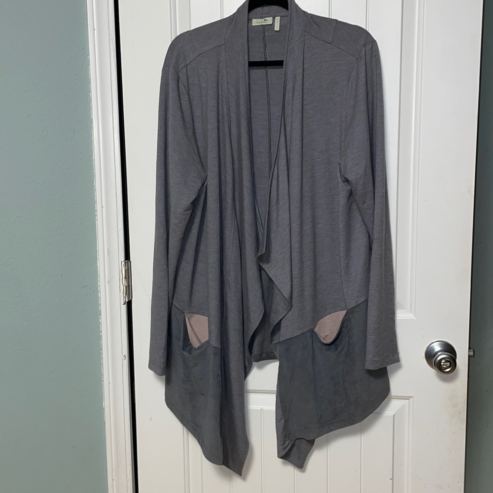 COPY - LOGO Lounge Open gray cardigan with pockets XL